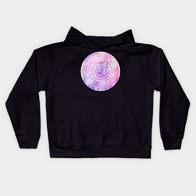 Watercolor Mandala Kids Hoodie by LebensART